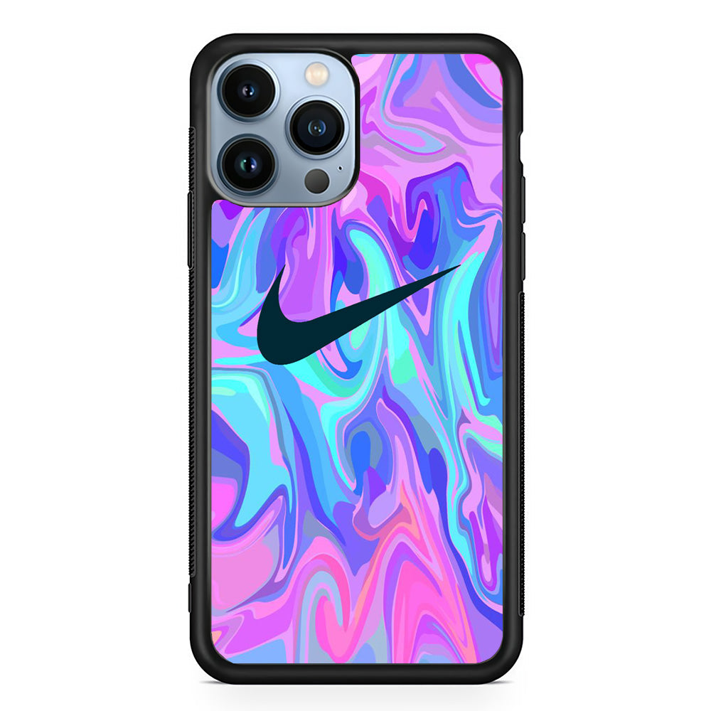 Nike Soft Marble Navy Logo iPhone 15 Pro Case - Carneyforia