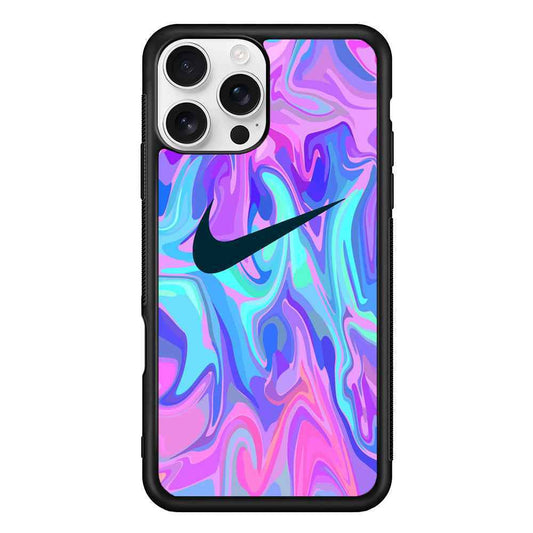 Nike Soft Marble Navy Logo iPhone 16 Pro Max Case