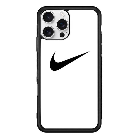 Nike White Milk Black Logo iPhone 16 Pro Max Case