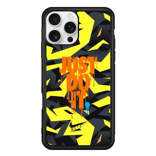 Nike Yellow Abstract Shapes iPhone 16 Pro Max Case