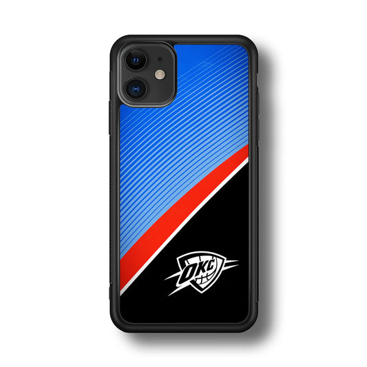 Oklahoma City Thunder Stripe Art iPhone 11 Case