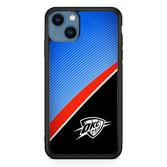 Oklahoma City Thunder Stripe Art iPhone 13 Case