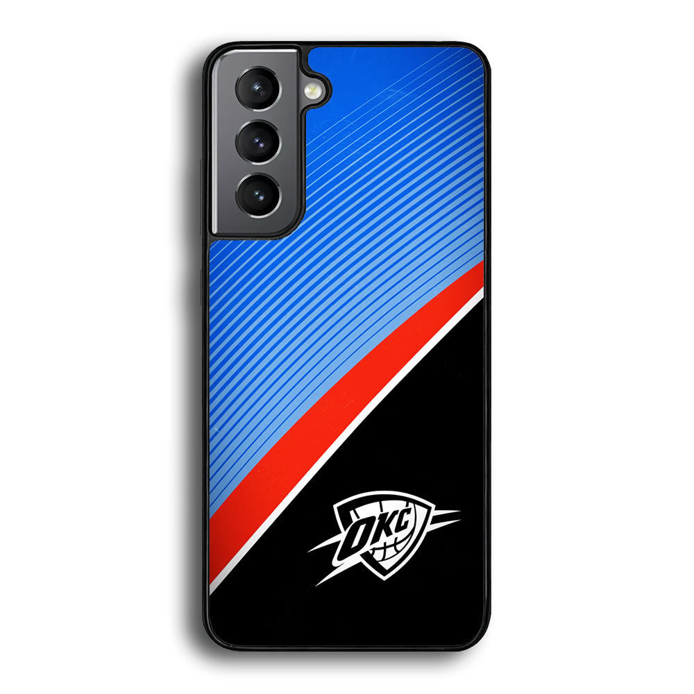 Oklahoma City Thunder Stripe Art Samsung Galaxy S21 Plus Case