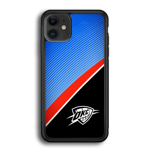 Oklahoma City Thunder Stripe Art iPhone 12 Case