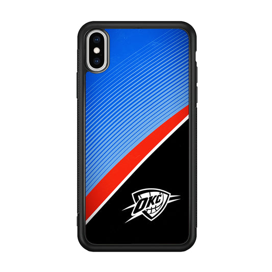 Oklahoma City Thunder Stripe Art iPhone XS Case