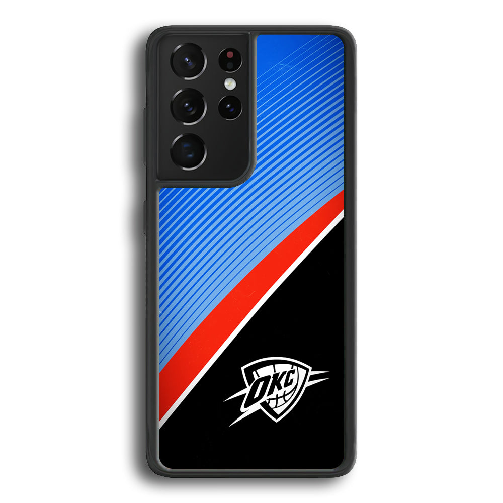 Oklahoma City Thunder Stripe Art Samsung Galaxy S21 Ultra Case