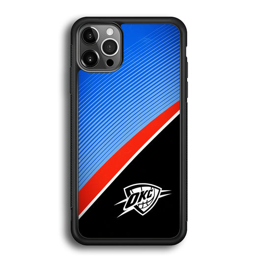 Oklahoma City Thunder Stripe Art iPhone 12 Pro Max Case