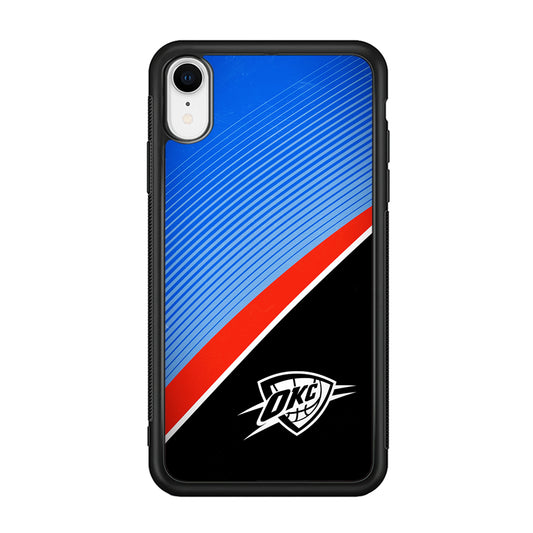 Oklahoma City Thunder Stripe Art iPhone XR Case