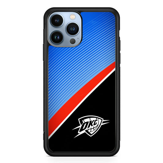 Oklahoma City Thunder Stripe Art iPhone 15 Pro Case - Carneyforia