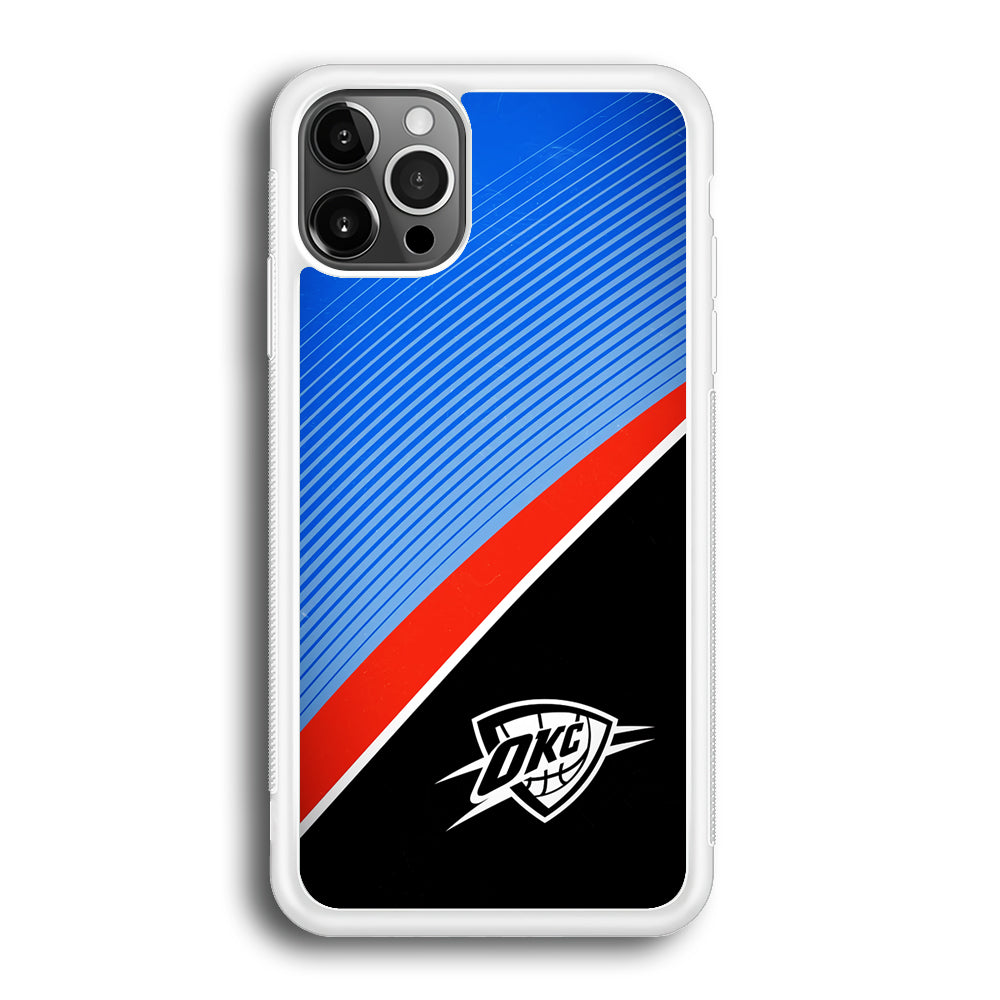 Oklahoma City Thunder Stripe Art iPhone 12 Pro Max Case