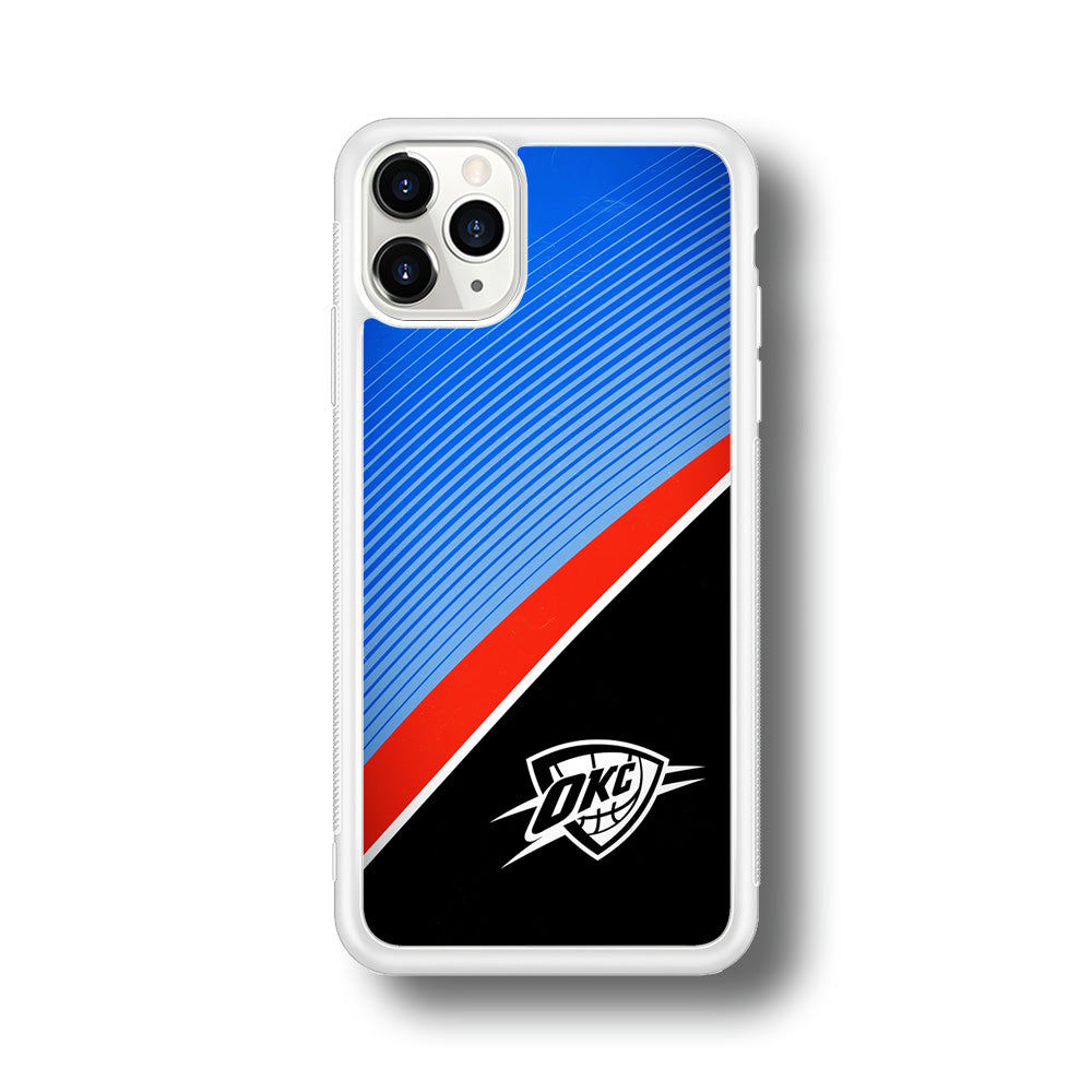 Oklahoma City Thunder Stripe Art iPhone 11 Pro Max Case
