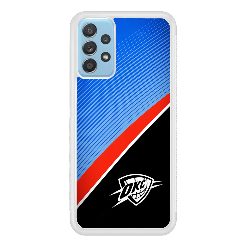 Oklahoma City Thunder Stripe Art Samsung Galaxy A72 Case