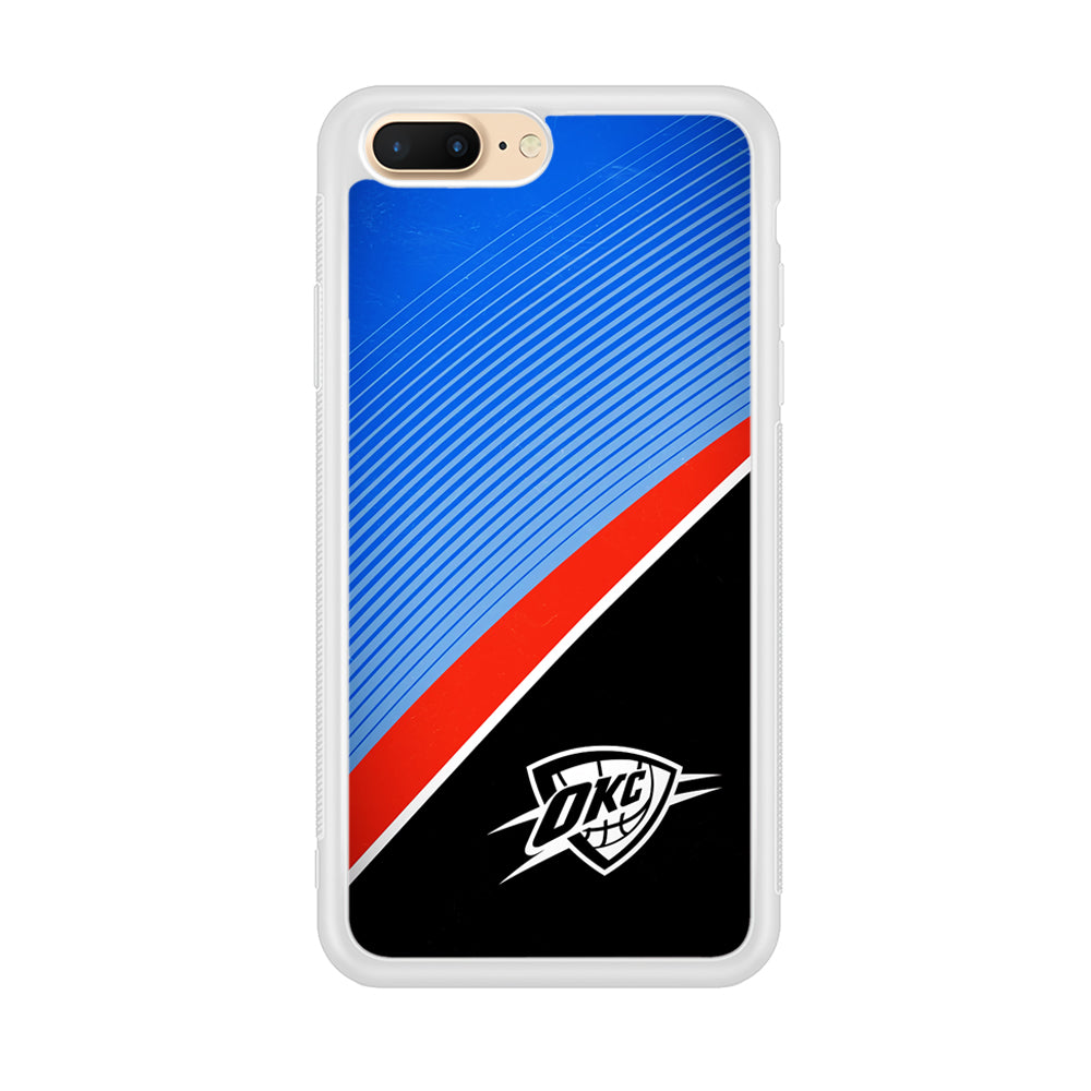 Oklahoma City Thunder Stripe Art iPhone 8 Plus Case