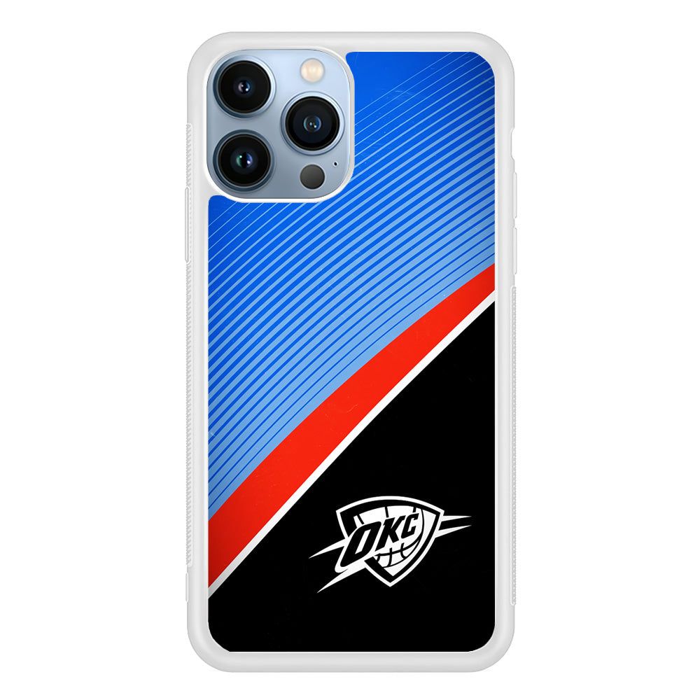 Oklahoma City Thunder Stripe Art iPhone 13 Pro Max Case