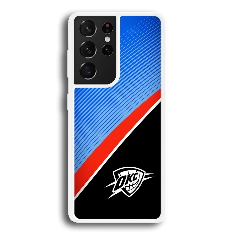 Oklahoma City Thunder Stripe Art Samsung Galaxy S21 Ultra Case