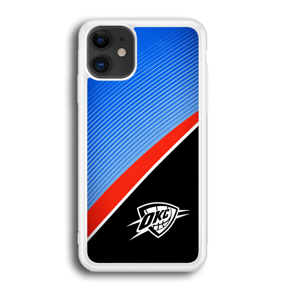 Oklahoma City Thunder Stripe Art iPhone 12 Case