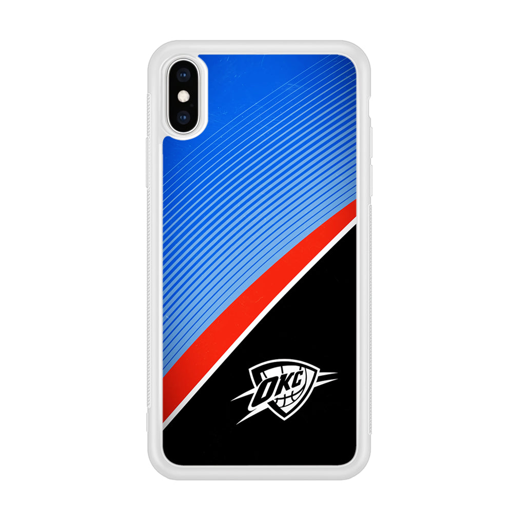 Oklahoma City Thunder Stripe Art iPhone X Case