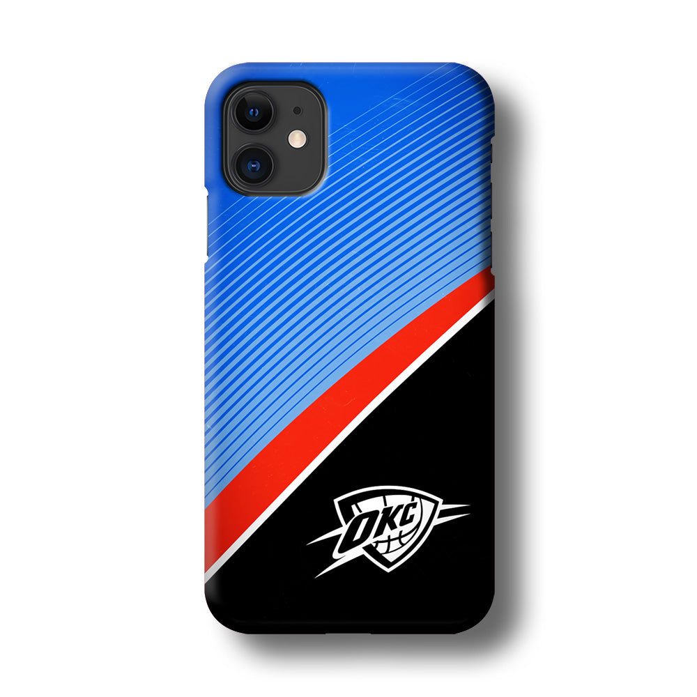 Oklahoma City Thunder Stripe Art iPhone 11 Case