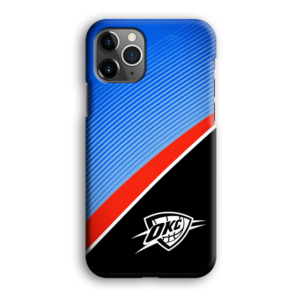 Oklahoma City Thunder Stripe Art iPhone 12 Pro Max Case