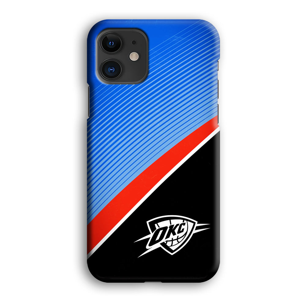 Oklahoma City Thunder Stripe Art iPhone 12 Case