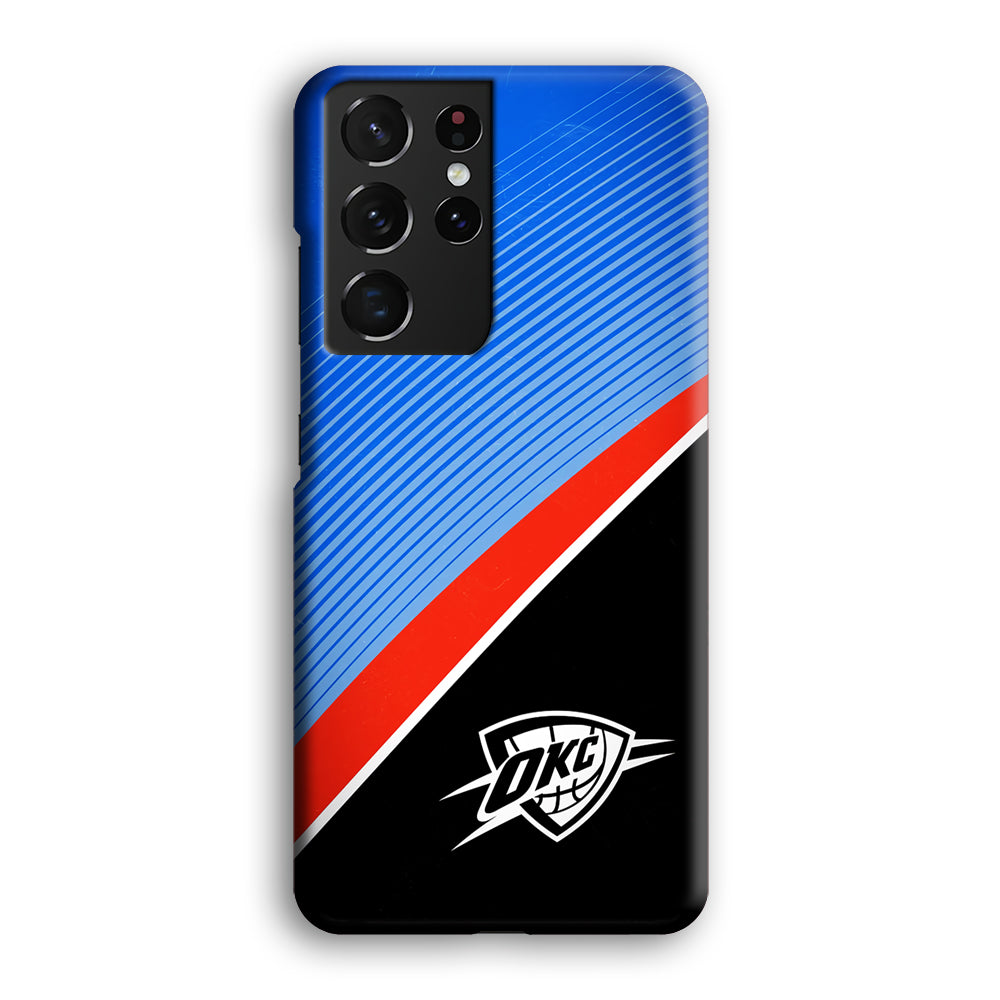 Oklahoma City Thunder Stripe Art Samsung Galaxy S21 Ultra Case