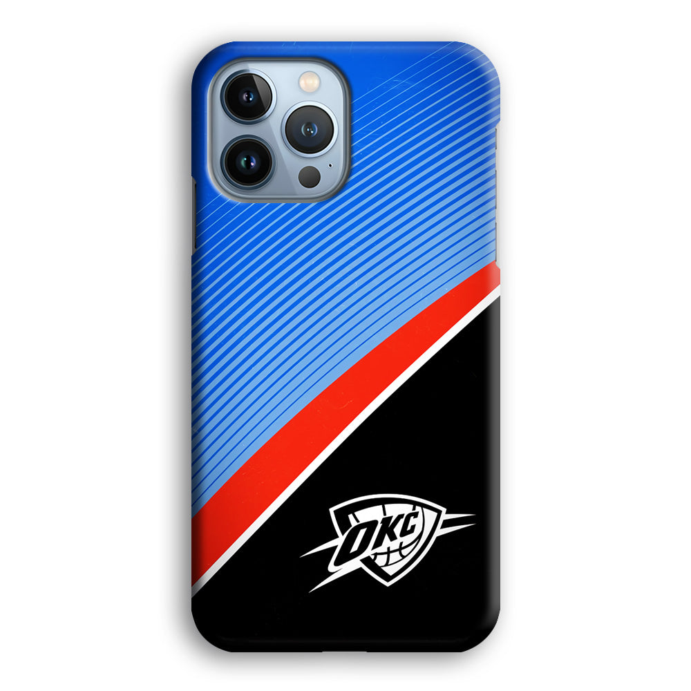 Oklahoma City Thunder Stripe Art iPhone 13 Pro Max Case