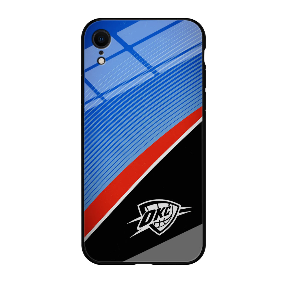 Oklahoma City Thunder Stripe Art iPhone XR Case