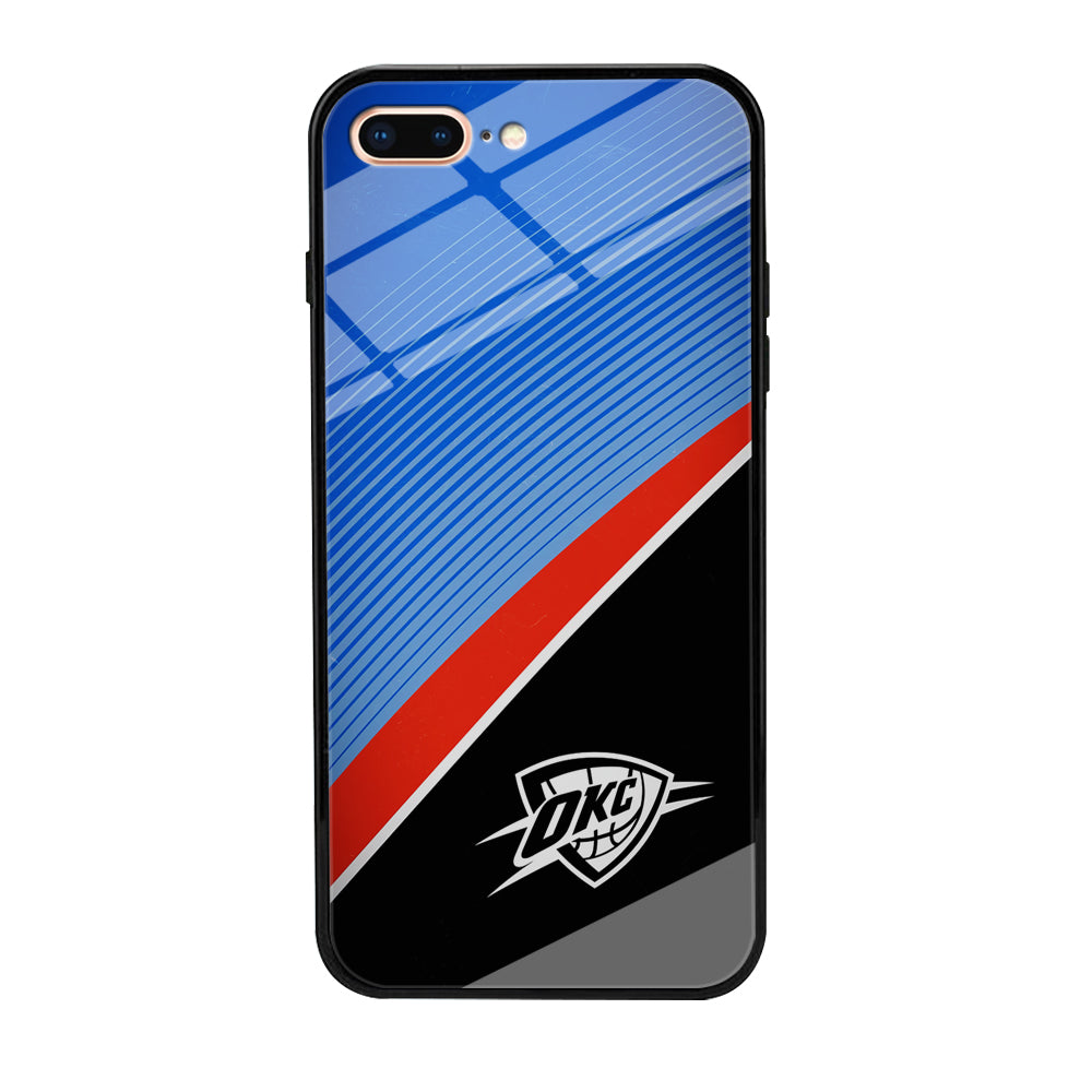 Oklahoma City Thunder Stripe Art iPhone 8 Plus Case