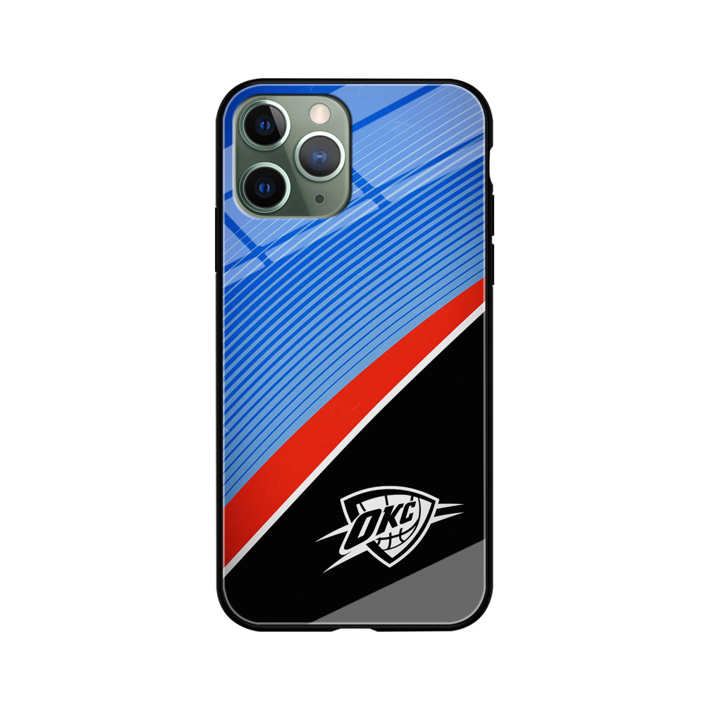 Oklahoma City Thunder Stripe Art iPhone 11 Pro Max Case