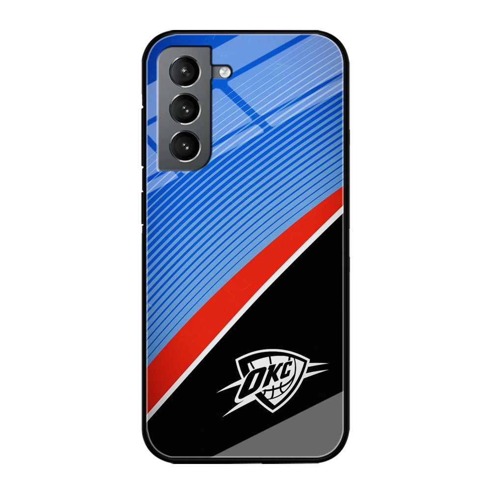 Oklahoma City Thunder Stripe Art Samsung Galaxy S21 Plus Case