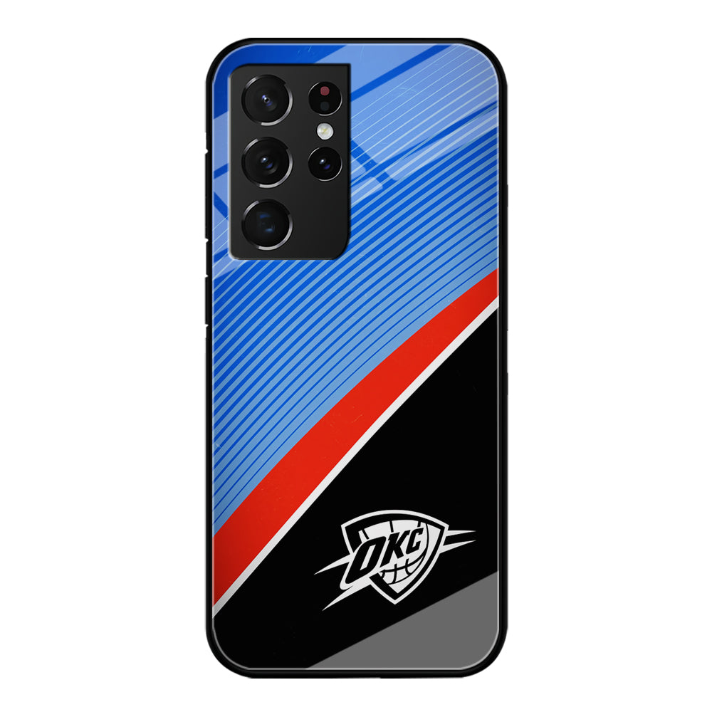 Oklahoma City Thunder Stripe Art Samsung Galaxy S21 Ultra Case