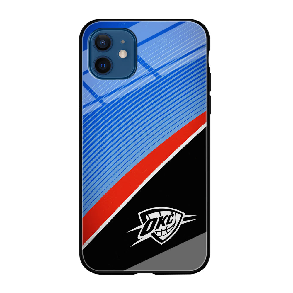 Oklahoma City Thunder Stripe Art iPhone 12 Case