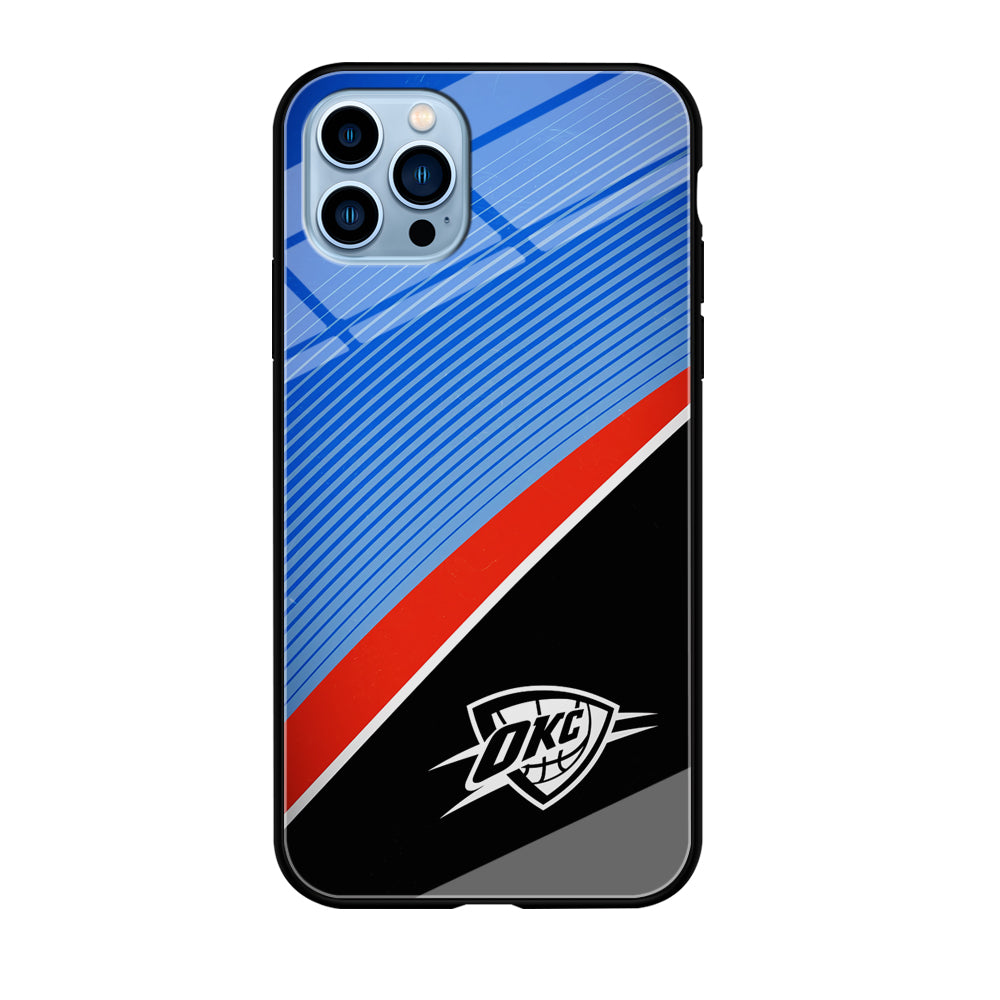 Oklahoma City Thunder Stripe Art iPhone 12 Pro Max Case