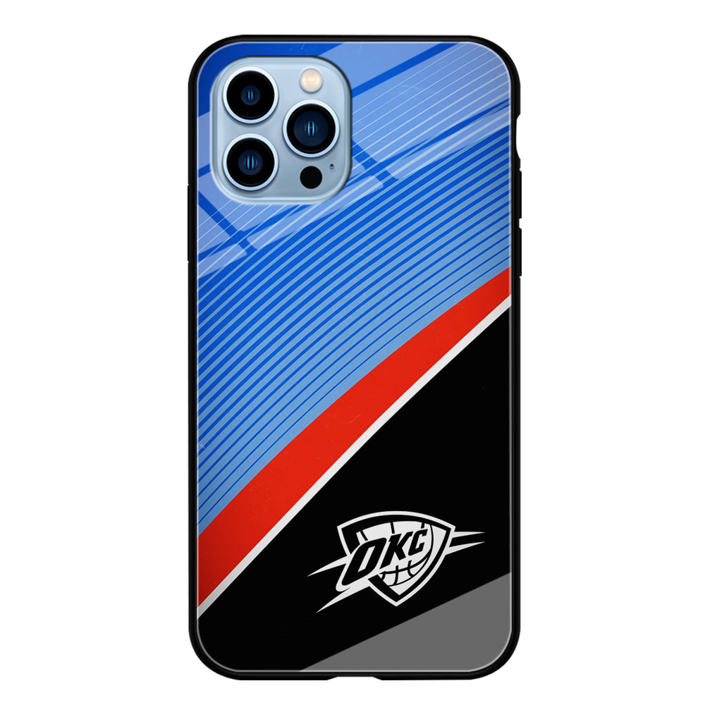 Oklahoma City Thunder Stripe Art iPhone 13 Pro Max Case