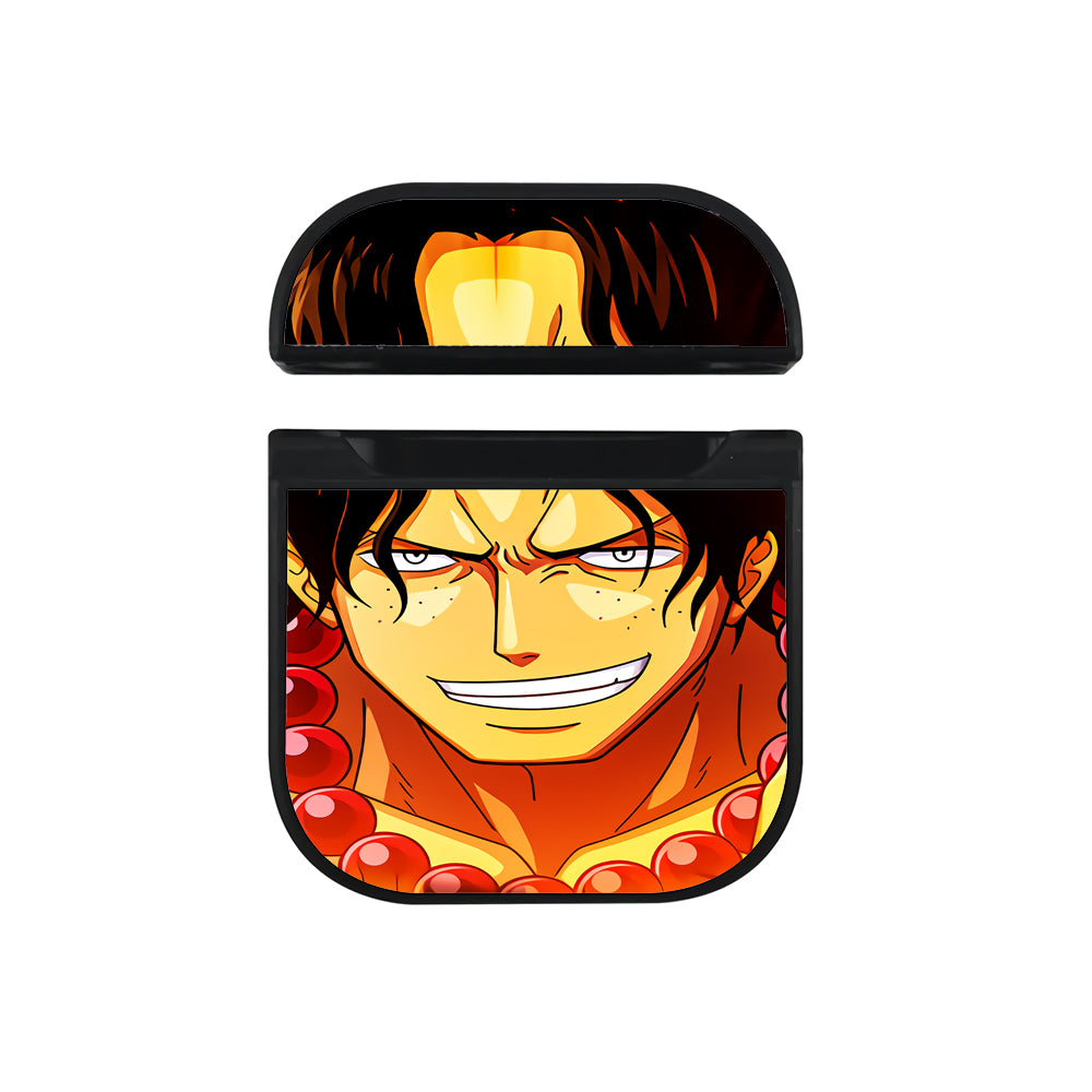 One Piece Ace Face Apple Airpods Case Black