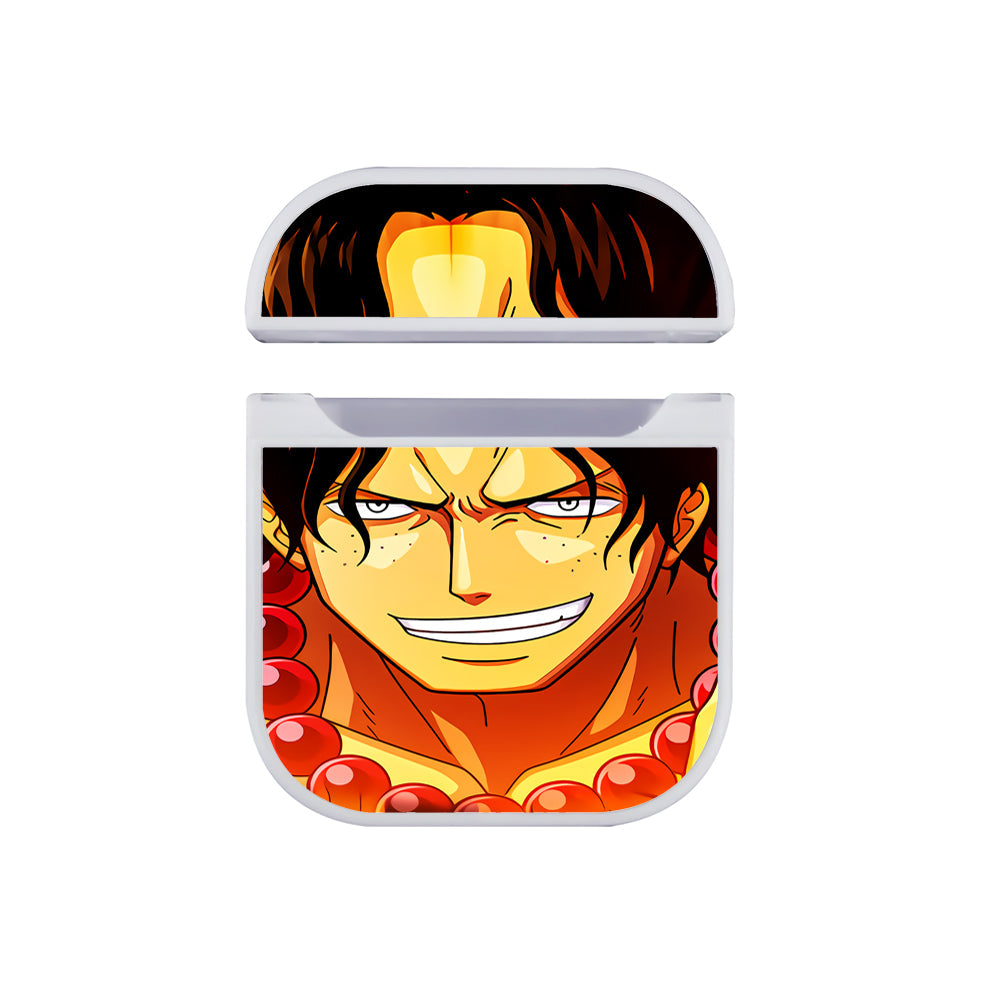 One Piece Ace Face Apple Airpods Case White