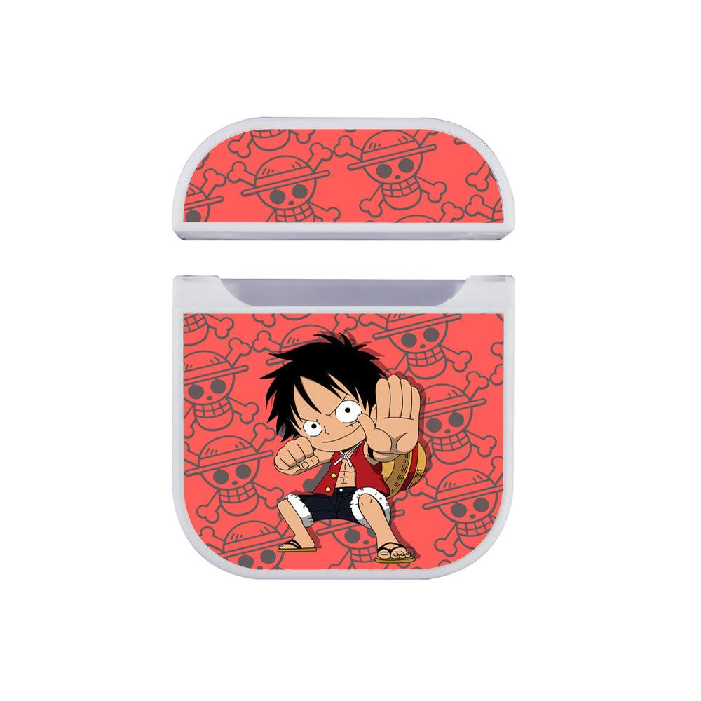 One Piece Chibi Luffy Pistol Punch Apple Airpods Case White