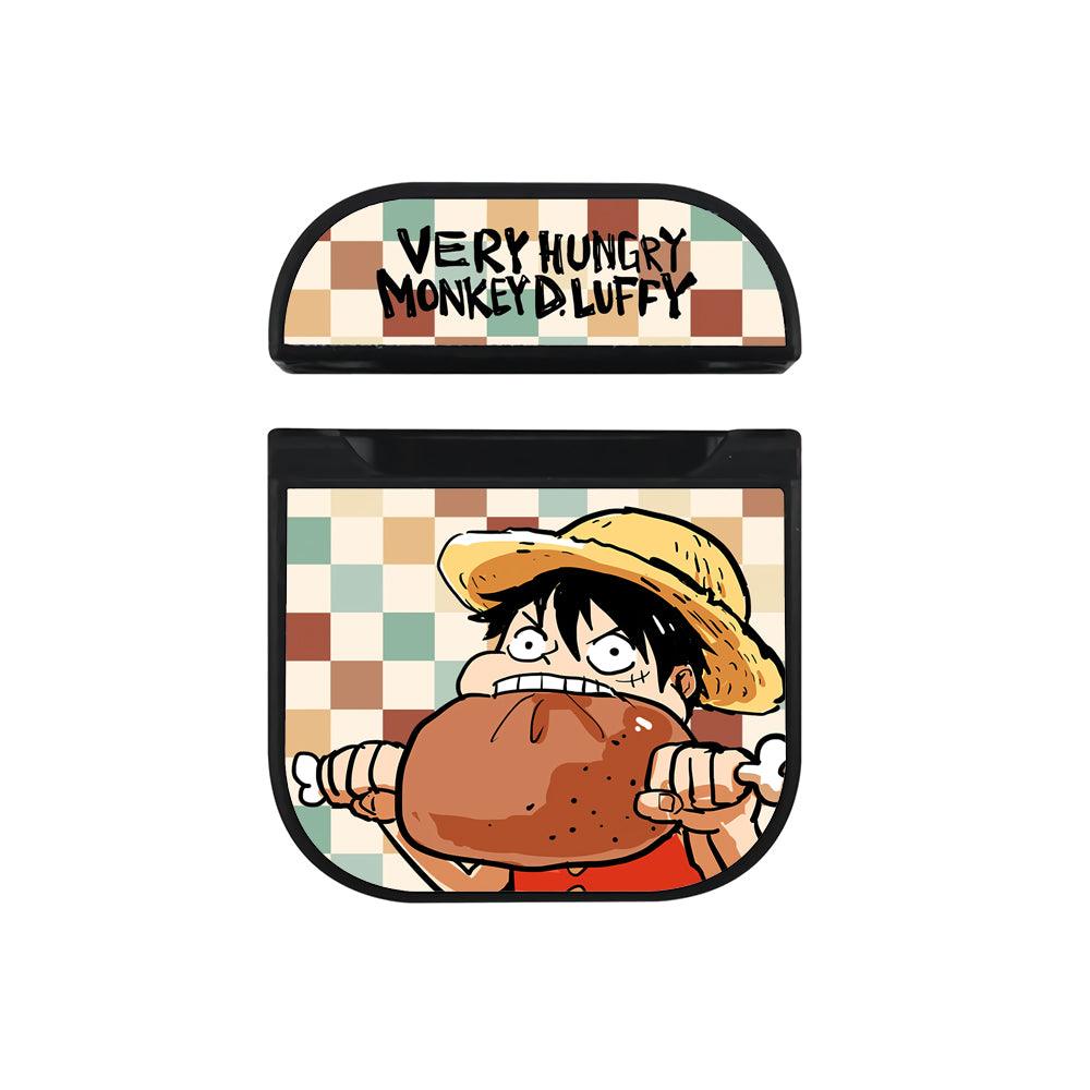 One Piece Hungry Make Luffy Angry Apple Airpods Case Black