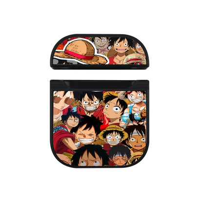 One Piece Luffy Expression Apple Airpods Case Black