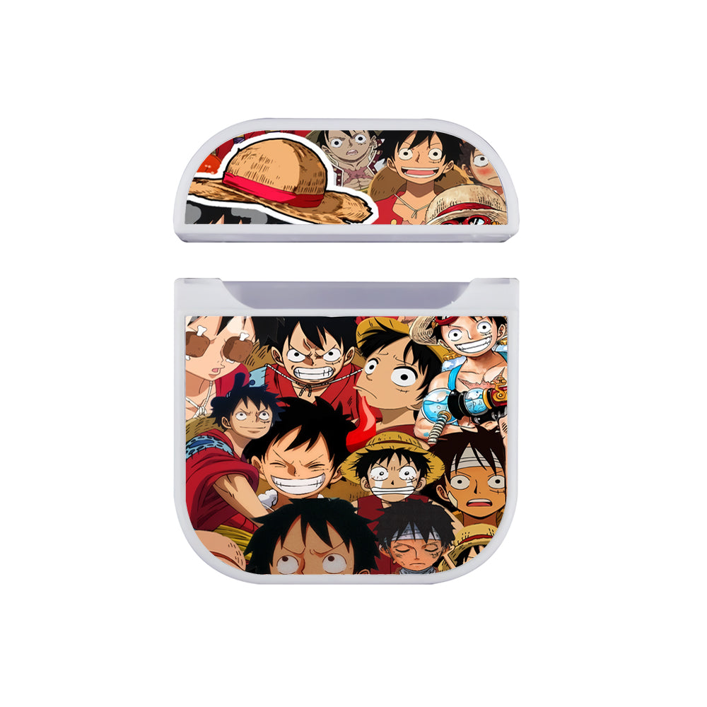 One Piece Luffy Expression Apple Airpods Case White