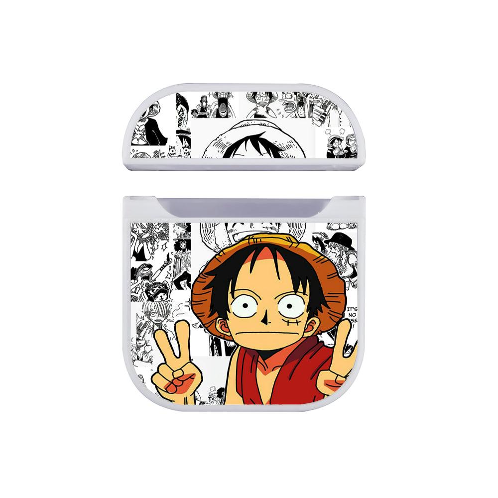 One Piece Luffy Hiding Mode Apple Airpods Case White