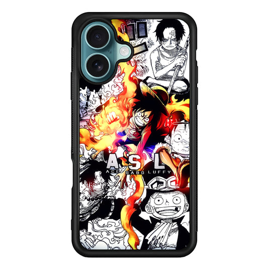 One Piece Trio Ace Sabo Luffy iPhone 16 Case