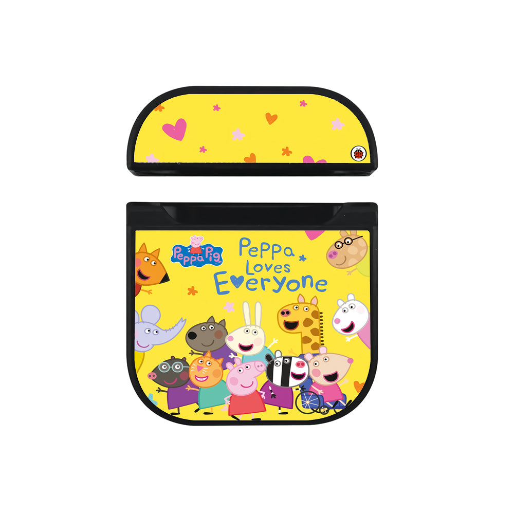 Peppa Pig Character Yellow Apple Airpods Case Black