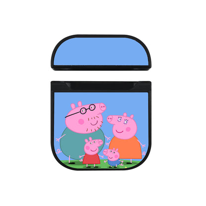 Peppa Pig Family Cartoon Apple Airpods Case Black
