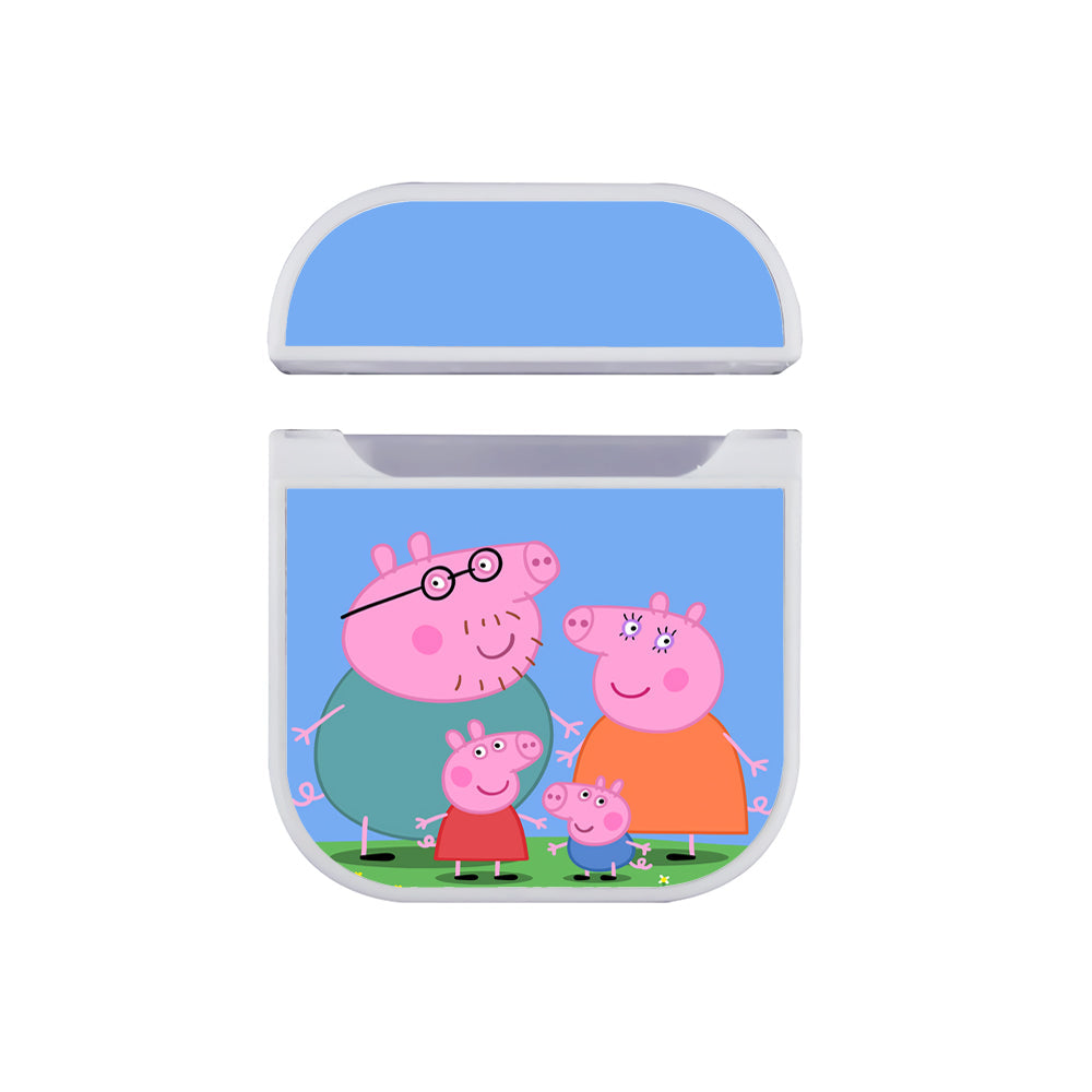 Peppa Pig Family Cartoon Apple Airpods Case White