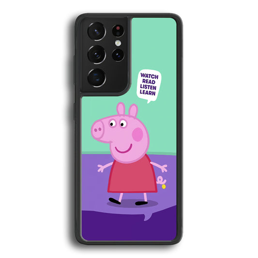 Peppa Pig Ready to Study Samsung Galaxy S21 Ultra Case