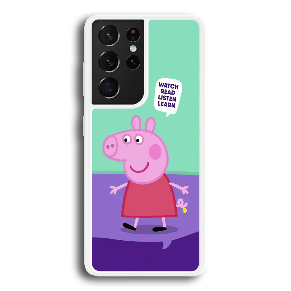 Peppa Pig Ready to Study Samsung Galaxy S21 Ultra Case