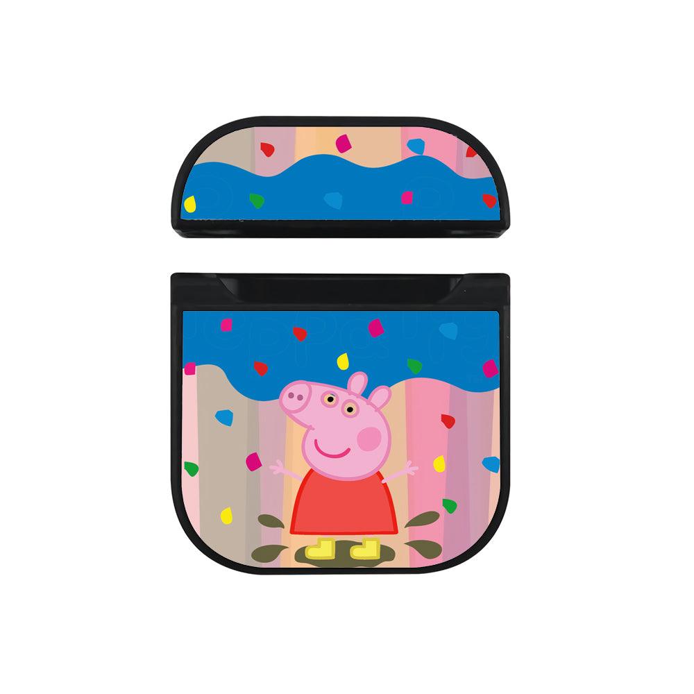 Peppa Pig Wearing Boots Apple Airpods Case Black
