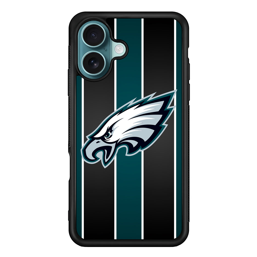 Philadelphia Eagles Stripe And Green iPhone 16 Plus Case