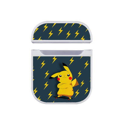 Pikachu Skateboard Apple Airpods Case White
